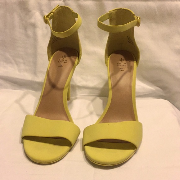 Yellow Ankle Strap Heel Sandal - Picture 1 of 5